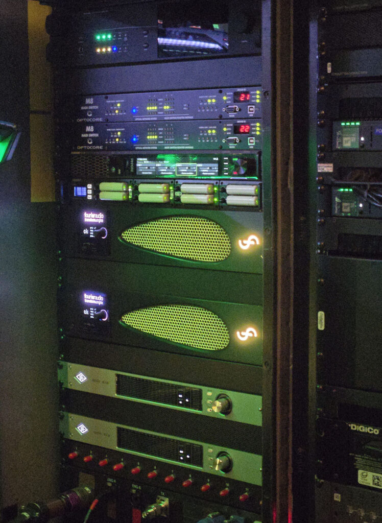 A pair of Fourier Audio transform.engines in Volbeat’s FOH rack