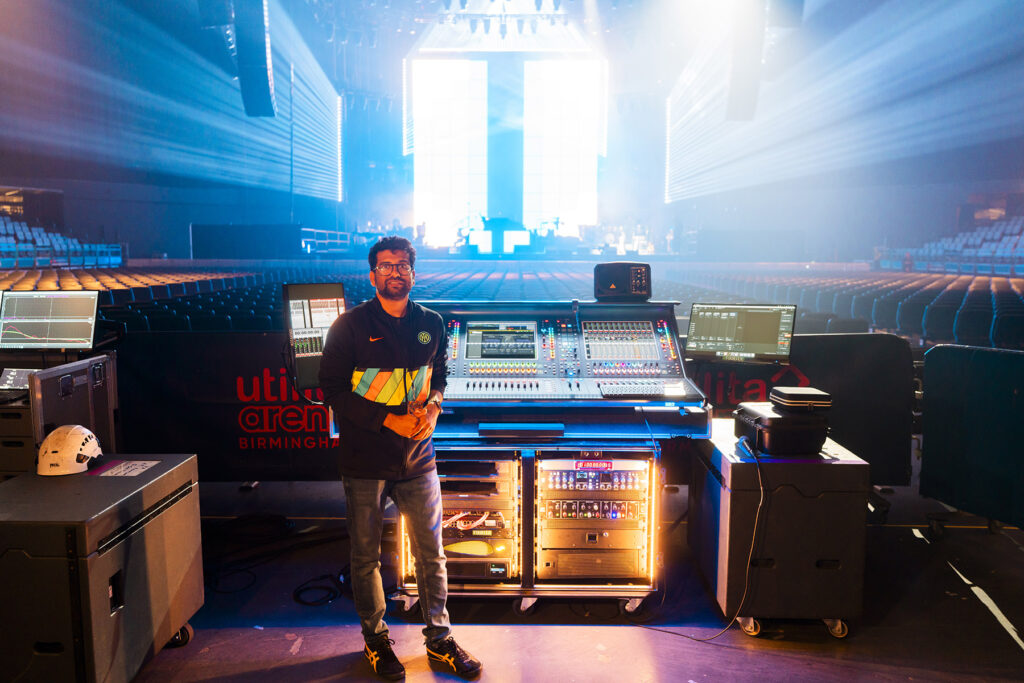 AR Rahman FOH engineer Riyasdeen Riyan at his DiGiCo Quantum338 console integrated with fourier audio